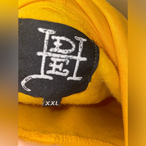 ED HARDY CROUCHING PANTHER HOODIE New With Tags Size XXL GOLD Yellow - Picture 5 of 7